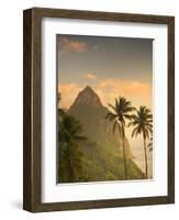 Caribbean, St Lucia, Petit and Gros Piton Mountains (UNESCO World Heritage Site)-Alan Copson-Framed Photographic Print