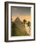 Caribbean, St Lucia, Petit and Gros Piton Mountains (UNESCO World Heritage Site)-Alan Copson-Framed Photographic Print