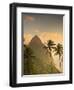 Caribbean, St Lucia, Petit and Gros Piton Mountains (UNESCO World Heritage Site)-Alan Copson-Framed Photographic Print