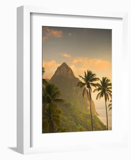 Caribbean, St Lucia, Petit and Gros Piton Mountains (UNESCO World Heritage Site)-Alan Copson-Framed Photographic Print