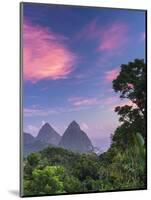 Caribbean, St Lucia, Petit and Gros Piton Mountains (UNESCO World Heritage Site)-Alan Copson-Mounted Photographic Print