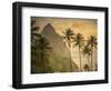 Caribbean, St Lucia, Petit and Gros Piton Mountains (UNESCO World Heritage Site)-Alan Copson-Framed Premium Photographic Print