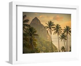 Caribbean, St Lucia, Petit and Gros Piton Mountains (UNESCO World Heritage Site)-Alan Copson-Framed Premium Photographic Print