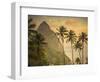 Caribbean, St Lucia, Petit and Gros Piton Mountains (UNESCO World Heritage Site)-Alan Copson-Framed Photographic Print