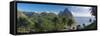 Caribbean, St Lucia, Petit and Gros Piton Mountains-Alan Copson-Framed Stretched Canvas