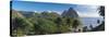 Caribbean, St Lucia, Petit and Gros Piton Mountains-Alan Copson-Stretched Canvas