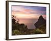 Caribbean, St Lucia, Petit Piton and Anse Des Pitons Beach-Michele Falzone-Framed Photographic Print