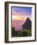 Caribbean, St Lucia, Petit Piton and Anse Des Pitons Beach-Michele Falzone-Framed Photographic Print