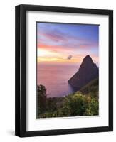 Caribbean, St Lucia, Petit Piton and Anse Des Pitons Beach-Michele Falzone-Framed Photographic Print