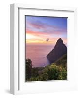 Caribbean, St Lucia, Petit Piton and Anse Des Pitons Beach-Michele Falzone-Framed Photographic Print