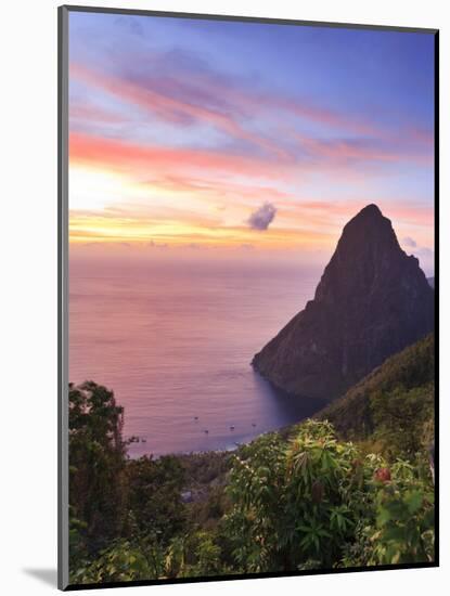 Caribbean, St Lucia, Petit Piton and Anse Des Pitons Beach-Michele Falzone-Mounted Photographic Print