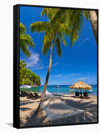 Caribbean, St Lucia, Soufriere, Anse Chastanet, Anse Chastanet Beach-Alan Copson-Framed Stretched Canvas