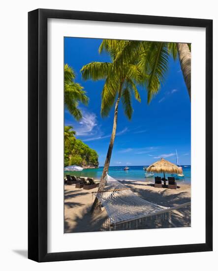 Caribbean, St Lucia, Soufriere, Anse Chastanet, Anse Chastanet Beach-Alan Copson-Framed Photographic Print