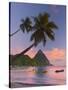 Caribbean, St Lucia, Soufriere Bay, Soufriere Beach and Petit Piton, Traditional Fishing Boats-Alan Copson-Stretched Canvas