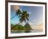 Caribbean, St Lucia, Soufriere Bay, Soufriere Beach and Petit Piton, Traditional Fishing Boats-Alan Copson-Framed Photographic Print