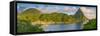 Caribbean, St Lucia, Soufriere, Soufriere Bay, Petit Piton (UNESCO World Heritage Site)-Alan Copson-Framed Stretched Canvas