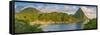 Caribbean, St Lucia, Soufriere, Soufriere Bay, Petit Piton (UNESCO World Heritage Site)-Alan Copson-Framed Stretched Canvas