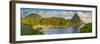 Caribbean, St Lucia, Soufriere, Soufriere Bay, Petit Piton (UNESCO World Heritage Site)-Alan Copson-Framed Photographic Print