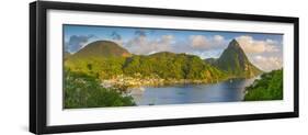 Caribbean, St Lucia, Soufriere, Soufriere Bay, Petit Piton (UNESCO World Heritage Site)-Alan Copson-Framed Photographic Print