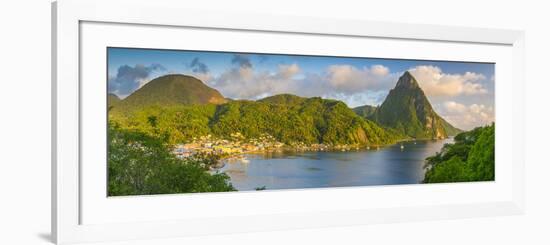 Caribbean, St Lucia, Soufriere, Soufriere Bay, Petit Piton (UNESCO World Heritage Site)-Alan Copson-Framed Photographic Print