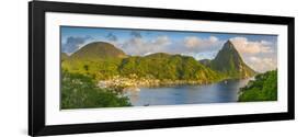 Caribbean, St Lucia, Soufriere, Soufriere Bay, Petit Piton (UNESCO World Heritage Site)-Alan Copson-Framed Photographic Print