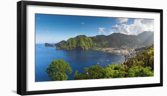 Caribbean, St Lucia, Soufriere, Soufriere Bay-Alan Copson-Framed Premium Photographic Print