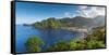 Caribbean, St Lucia, Soufriere, Soufriere Bay-Alan Copson-Framed Stretched Canvas