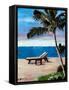 Caribbean Strand with Beach Chairs-Martina Bleichner-Framed Stretched Canvas