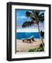 Caribbean Strand with Beach Chairs-Martina Bleichner-Framed Art Print