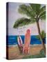 Caribbean Strand with Surf Boards-Martina Bleichner-Stretched Canvas