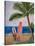 Caribbean Strand with Surf Boards-Martina Bleichner-Stretched Canvas