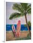 Caribbean Strand with Surf Boards-Martina Bleichner-Framed Art Print