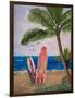 Caribbean Strand with Surf Boards-Martina Bleichner-Framed Art Print