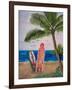 Caribbean Strand with Surf Boards-Martina Bleichner-Framed Art Print