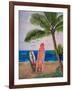 Caribbean Strand with Surf Boards-Martina Bleichner-Framed Art Print