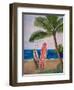 Caribbean Strand with Surf Boards-Martina Bleichner-Framed Art Print