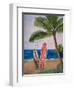 Caribbean Strand with Surf Boards-Martina Bleichner-Framed Art Print