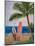 Caribbean Strand with Surf Boards-Martina Bleichner-Mounted Art Print