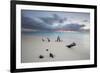 Caribbean Sunset Frames Tree Trunks on Ffryes Beach, Antigua, Antigua and Barbuda-Roberto Moiola-Framed Photographic Print