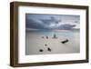 Caribbean Sunset Frames Tree Trunks on Ffryes Beach, Antigua, Antigua and Barbuda-Roberto Moiola-Framed Photographic Print