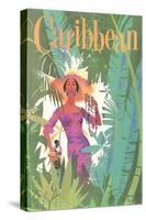Caribbean Travel Poster-Found Image Press-Stretched Canvas