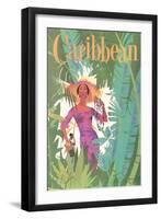Caribbean Travel Poster-Found Image Press-Framed Giclee Print