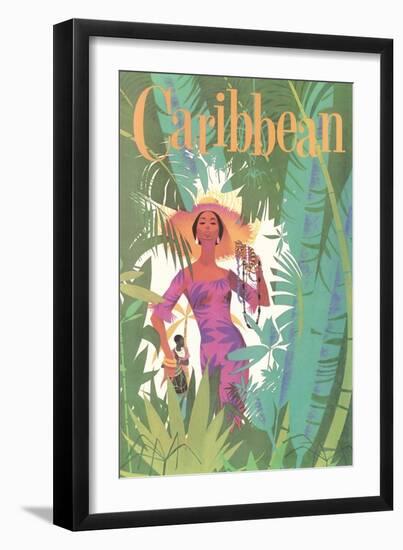 Caribbean Travel Poster-Found Image Press-Framed Giclee Print