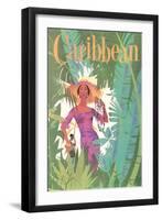 Caribbean Travel Poster-null-Framed Premium Giclee Print