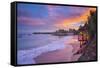 Caribbean, Trinidad and Tobago, Tobago, Store Bay, Store Bay Beach, Lifeguard Hut at sunrise-Alan Copson-Framed Stretched Canvas