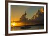 Caribbean, Virgin Islands. Sailboat Moored in Frank Bay at Sunset-Jaynes Gallery-Framed Photographic Print