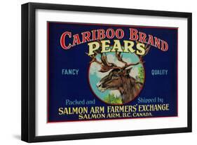 Cariboo Pear Label - Canada-Lantern Press-Framed Art Print