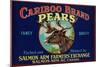 Cariboo Pear Label - Canada-Lantern Press-Mounted Art Print