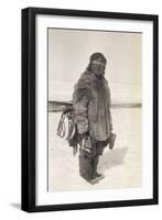 Caribou Eskimo Wearing Snow Glasses Made of Wood, Canada, 1921-24-Knud Rasmussen-Framed Photographic Print