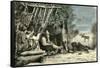 Caribou Hunt Canada 19th Century-null-Framed Stretched Canvas